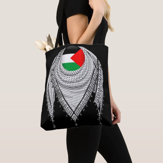 Tote Bag Keffiyeh Écharpe palestinienne tissu traditionnel (De près)