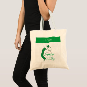 Tote Bag Kelly Green Je Me Sens Knitty, Oh So Knitty