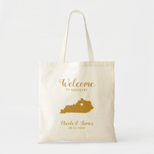 Tote Bag Kentucky Map Mariage de bienvenue Sac, Or