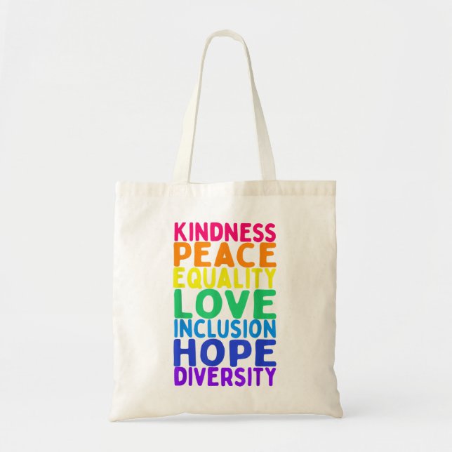 Tote Bag Kindness Paix Égalité Inclusion Diversité humaine (Devant)