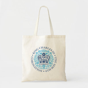 Tote Bag King Charles III Coronation Modèle officiel bleu