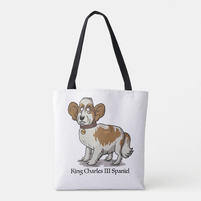 Tote Bag King Charles III Spaniel - Cartoon (Dos)