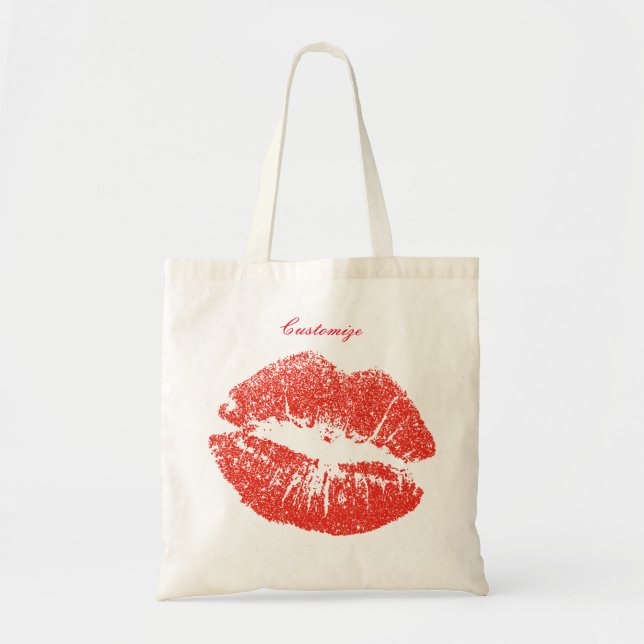 Tote Bag Kissing Red lips (Devant)