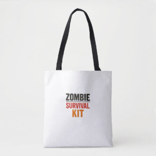 Tote Bag Kit de Survie Zombie – Typographie Vintage Minimal