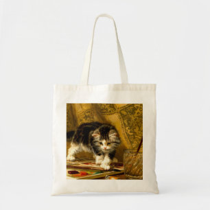 Tote Bag Kitten avec peinture et brosses