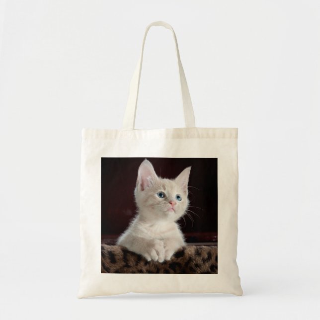 Tote Bag Kitten blanc vulnérable (Devant)