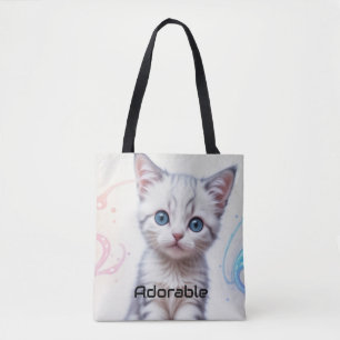 Tote Bag Kitten teint bleu Galaxy pour enfant,