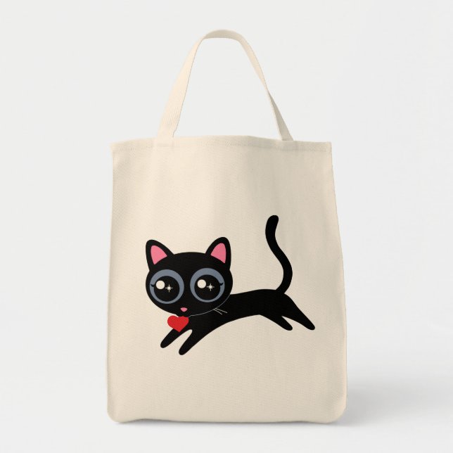 Tote Bag Kitty Chat Coeur Thief Mignonne Cadeau pour fille (Devant)