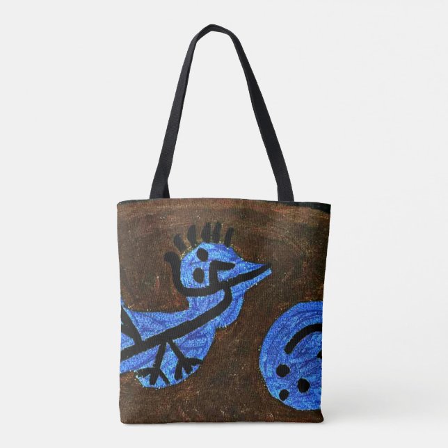 Tote Bag Klee - Citrouille d'oiseaux bleus (Dos)