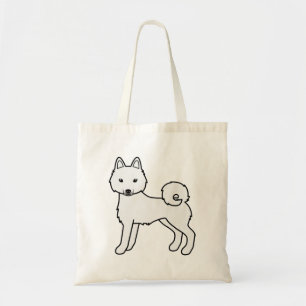 Tote Bag Klee Kai Alaskan Blanc Chien de Dessin Animé Migno