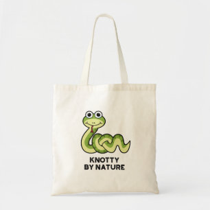Tote Bag Knotty By Nature Funny Snake Pun