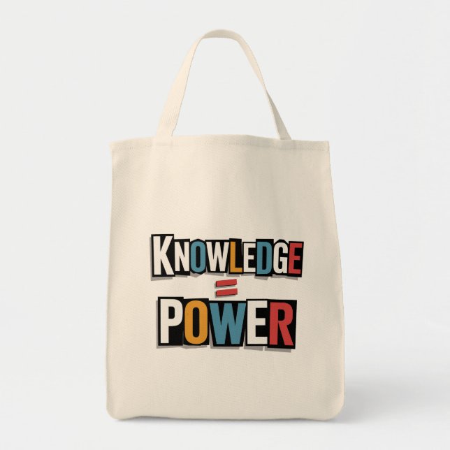 Tote Bag Knowledge = Power – Ransom Letter Collage (Devant)