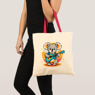 Tote Bag Koala Strumming une guitare