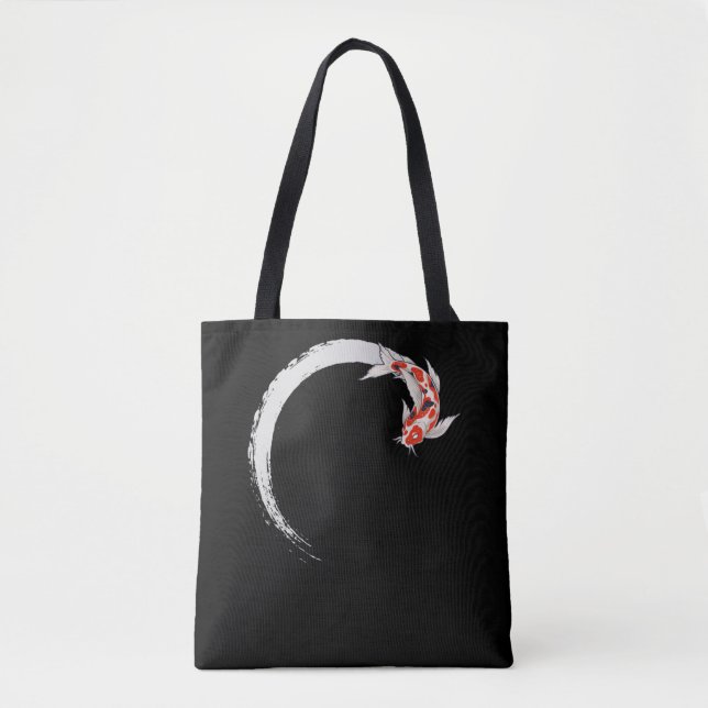 Tote Bag Koi Japonais Enso Poisson Carpe Cercle (Devant)