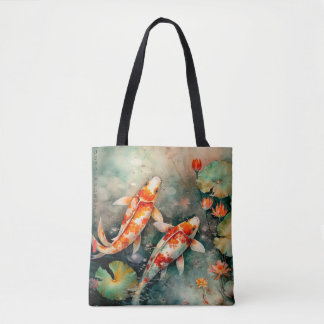 Tote Bag Koi pêche l'impression japonaise