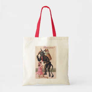 Tote Bag Krampus Scaring Girls Vintage Demon Christmas