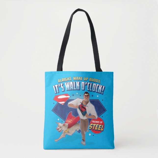 Tote Bag Krypto & Superman - C'est Walk O'Clock ! (Devant)