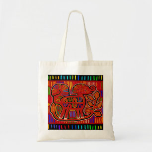 Tote Bag Kuna Indian Baby Elephant - Mola Folk Art