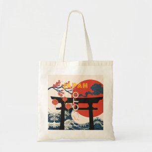 Tote Bag Kyoto Japan Travel Art, Art Voyage Retro