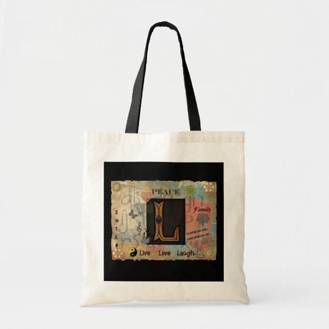 Tote Bag L chic minable de lettre (Devant)