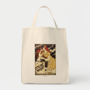Tote Bag L. Marquet Ink Rouge-A dirigé la femme et l'harpe