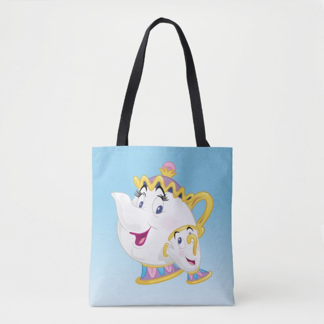 Tote Bag La Beauté Et La Bête| Mme Potts Et Chip (Devant)