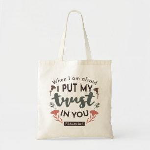 Tote Bag La Bible Florale Verse Art 'Je mets ma confiance e