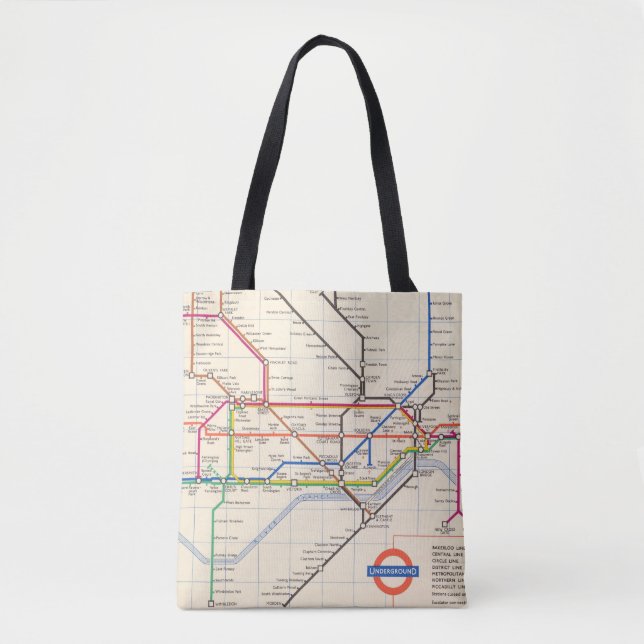 Tote Bag La carte souterraine de Londres (Devant)