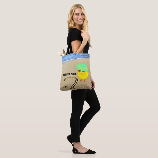Tote Bag La Chick retraitée à la plage (Sur le modèle)