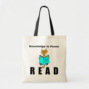 Tote Bag La connaissance fraîche de lecture de chat est