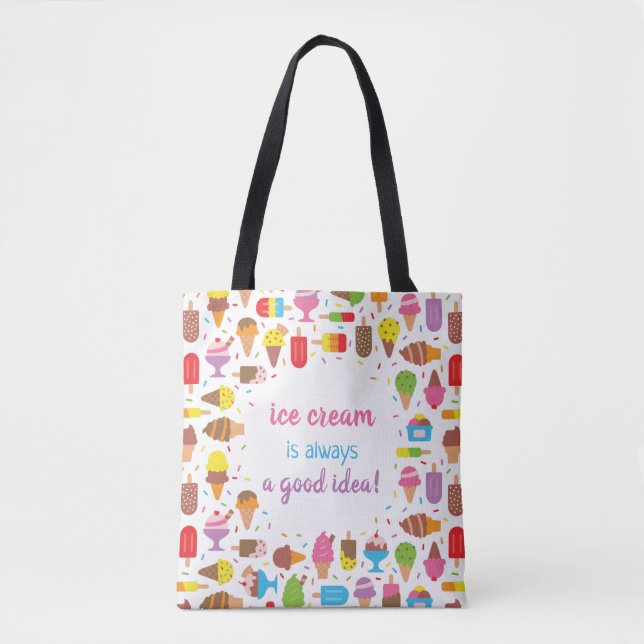 Tote Bag La Crème Glaciaire Branchée Est Toujours Un Bon Sa (Devant)