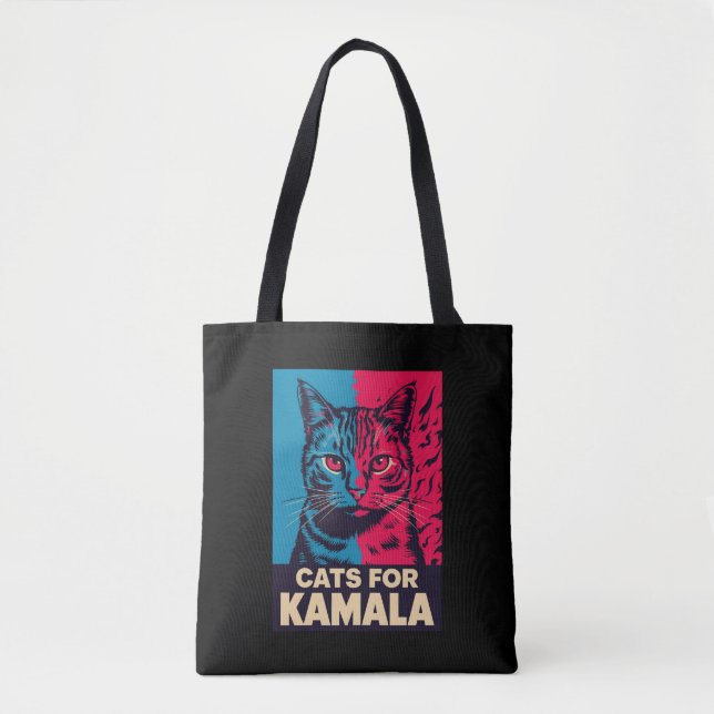 Tote Bag La dame aux chats sans enfants vote Kamala Harris  (Devant)