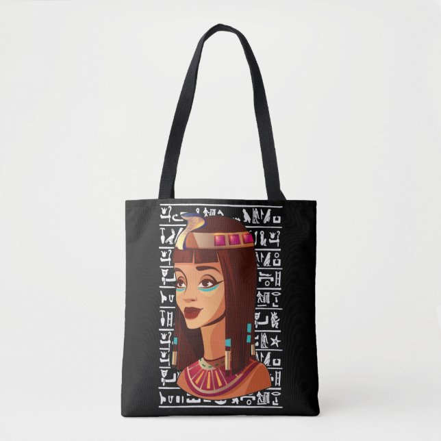 Tote Bag La déesse égyptienne Cléopâtre Egypte Hiéroglyphes (Devant)