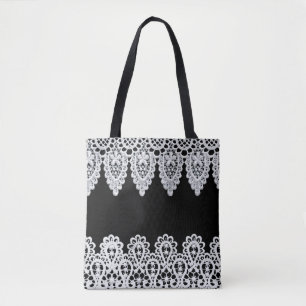 Tote Bag La dentelle blanche forme une frontière sensible
