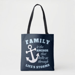 Tote Bag La famille est l'Ancre qui nous tient à travers la