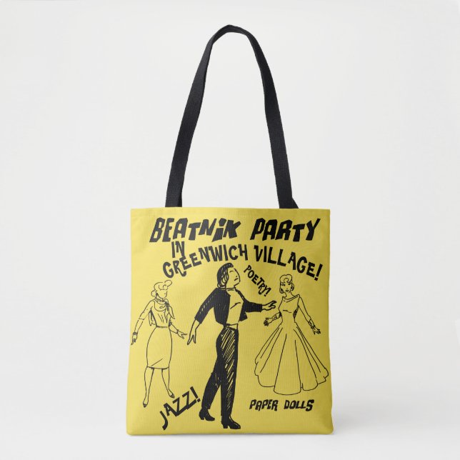 Tote Bag La fête de Beatnik à Greenwich Village Papiers Pou (Devant)