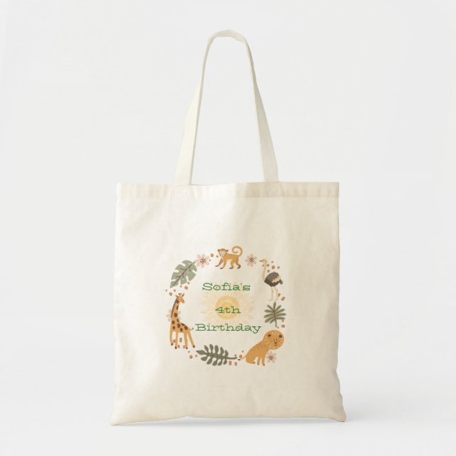 Tote Bag La fête des animaux de la jungle de Sophia (Devant)