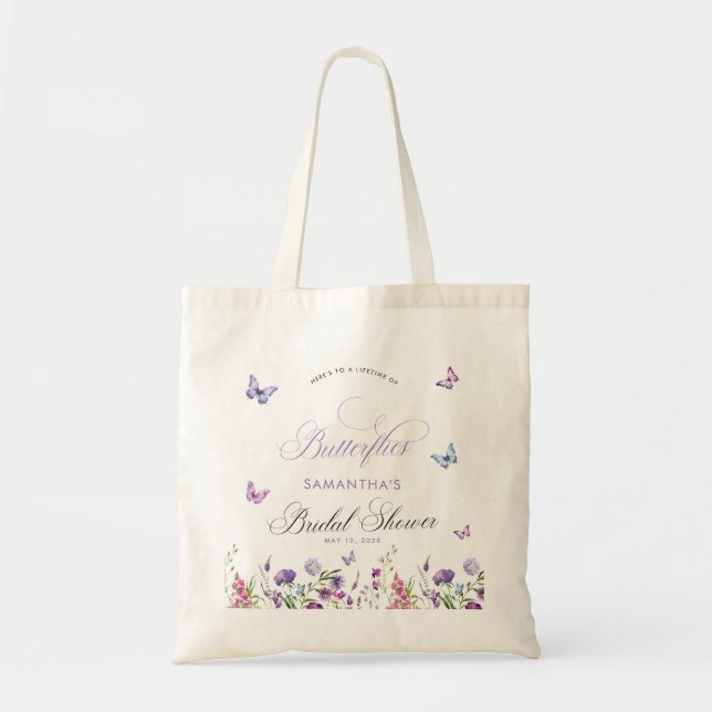 Tote Bag La Fête des mariées Fleur sauvage des papillons mo (Devant)