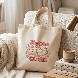 Tote Bag La fiction est mon Cardio - Amoureux de livre drôl