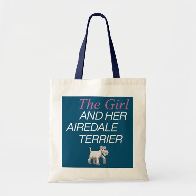 Tote Bag La fille et son Airedale Terrier (Devant)