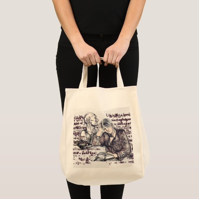 Tote Bag La fille lisant un livre (Devant (produit))