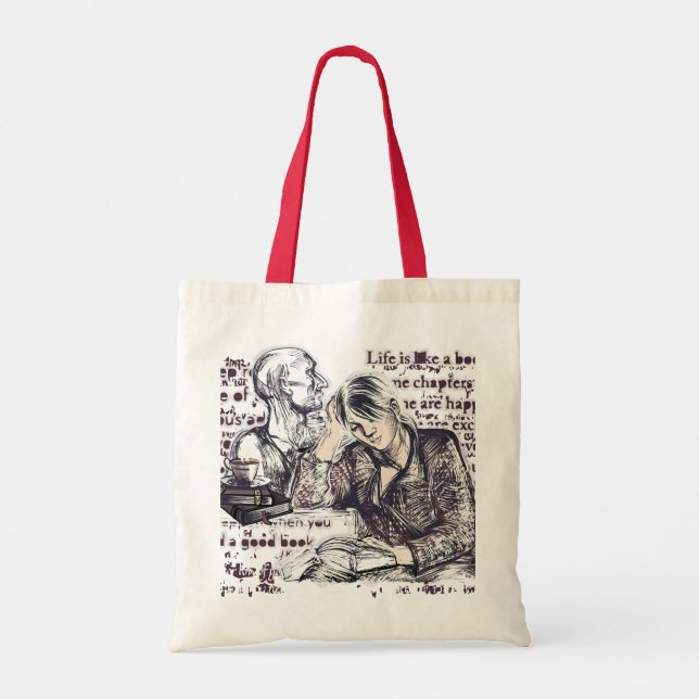 Tote Bag La fille lisant un livre (Dos)