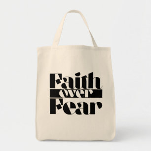 Tote Bag La foi sur la peur Rétro Christian Inspiration Typ