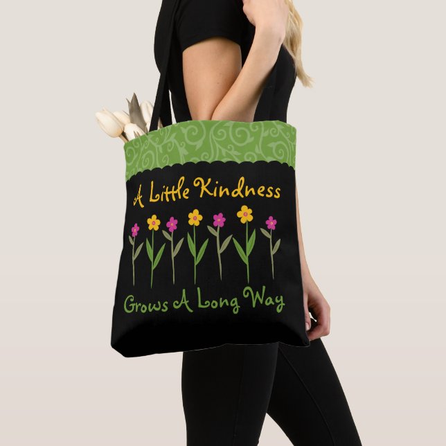 Tote Bag La gentillesse pousse Fleurs Inspirationnelles (De près)