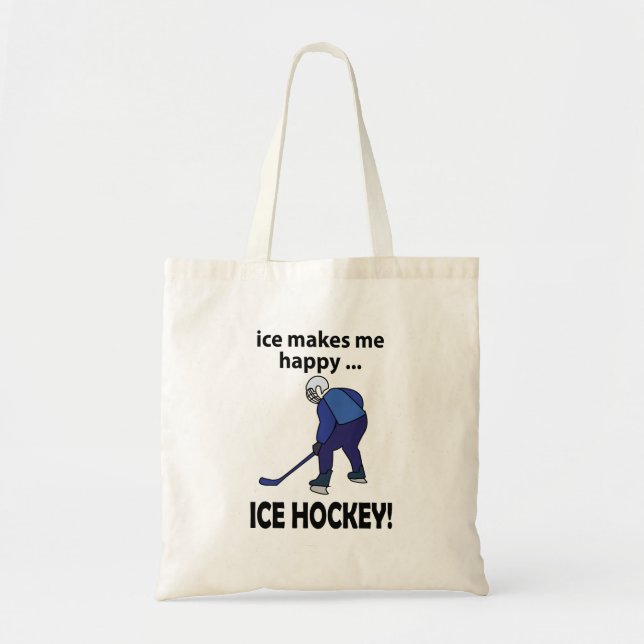 Tote Bag La Glace De Hockey Sur Glace Me Rend Joyeux Hockey (Devant)