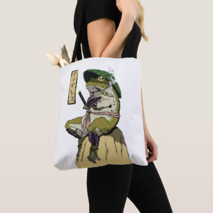 Tote Bag La grenouille de Samurai : Gardien du Lotus