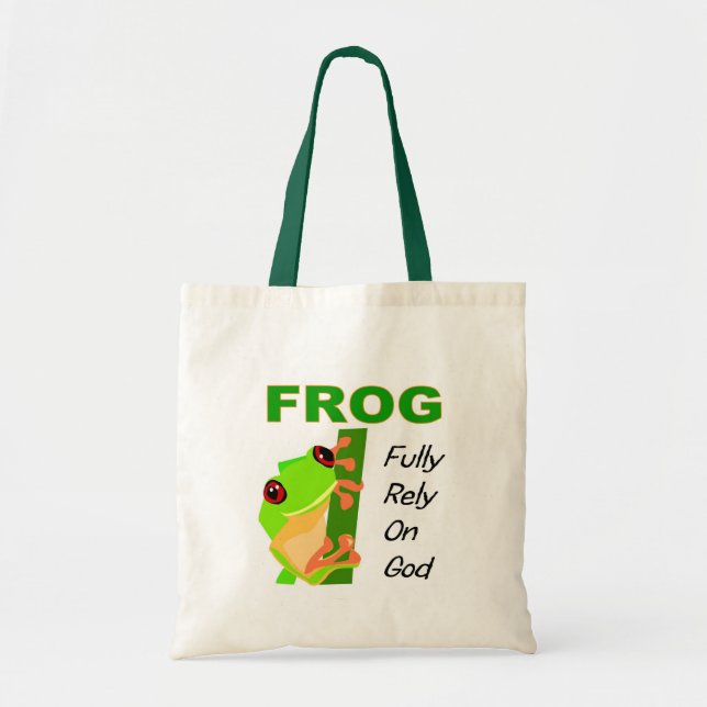 Tote Bag La GRENOUILLE, se fondent entièrement sur Dieu (Devant)