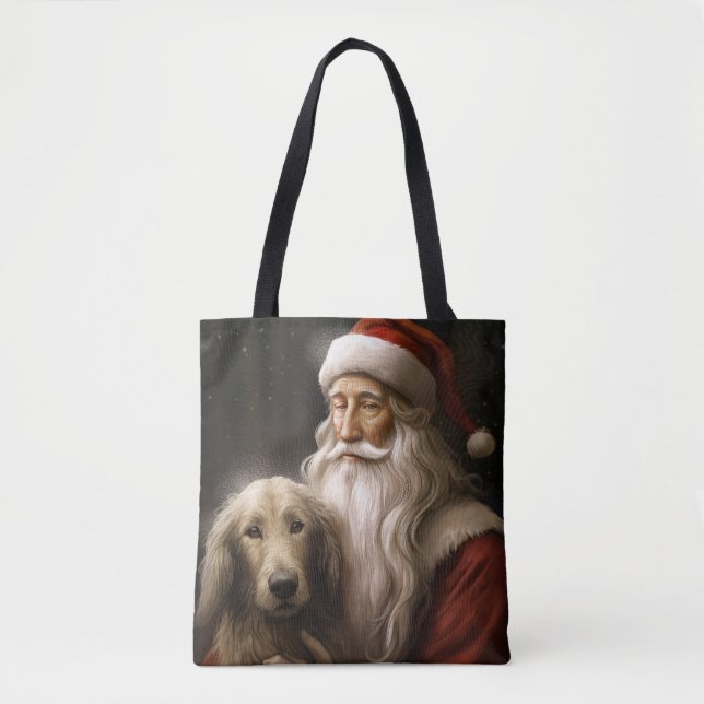 Tote Bag La hache afghane avec le Père Noël Festif Noël (Devant)
