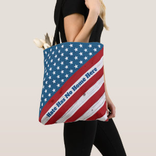 Tote Bag La haine n'a pas sa maison ici Patriotique USA Rus