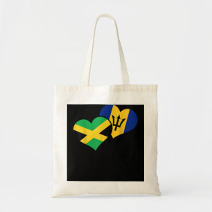 Tote Bag La Jamaïque des coeurs de la Barbade Bajan Jamaica